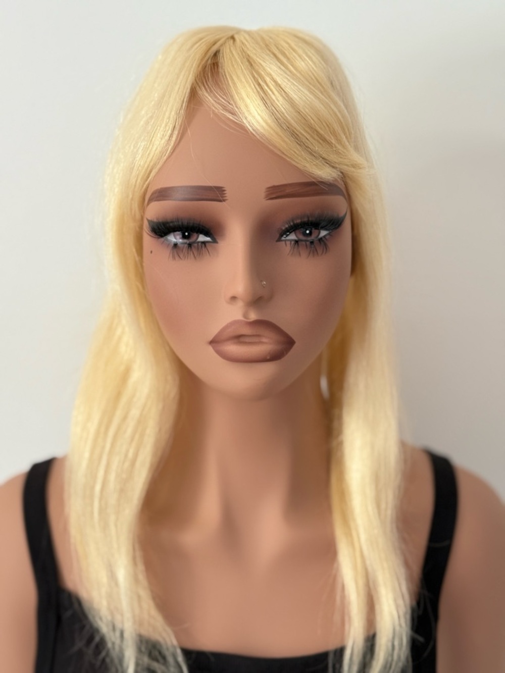 Blonde Clip-In Hair Topper w/ Bangs Natural Look Volume Crown Coverage
